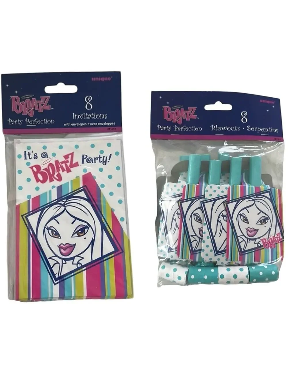 Bratz Birthday Party Invitations w/ Envelopes and Bratz Birthday Party Blowouts